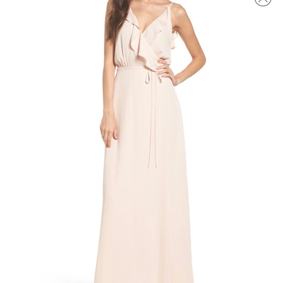 jamie ruffle wrap gown
